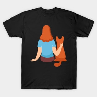 behind every strong woman is her cat T-Shirt